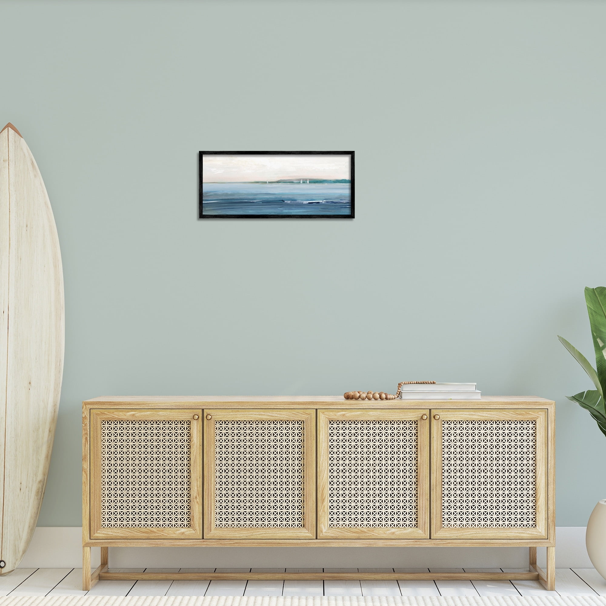 Stupell Indtries Morning Sky Abstract Nautical Ocean Landscape Distant Boats,30 x 13,Design by ​Sally Swatland