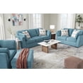 thumbnail image 2 of Roundhill Furniture Clareen 4-Piece Living Room Set, Sofa Loveseat Cutler Chair and Ottoman, Teal, 2 of 15