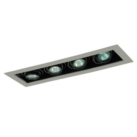 

50W Double 4-Light Square Silver & Black
