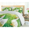 thumbnail image 5 of Ambesonne Duck Duvet Cover Set, Goose Farm Lake Plants, 2-Calking, Green and White, 5 of 7