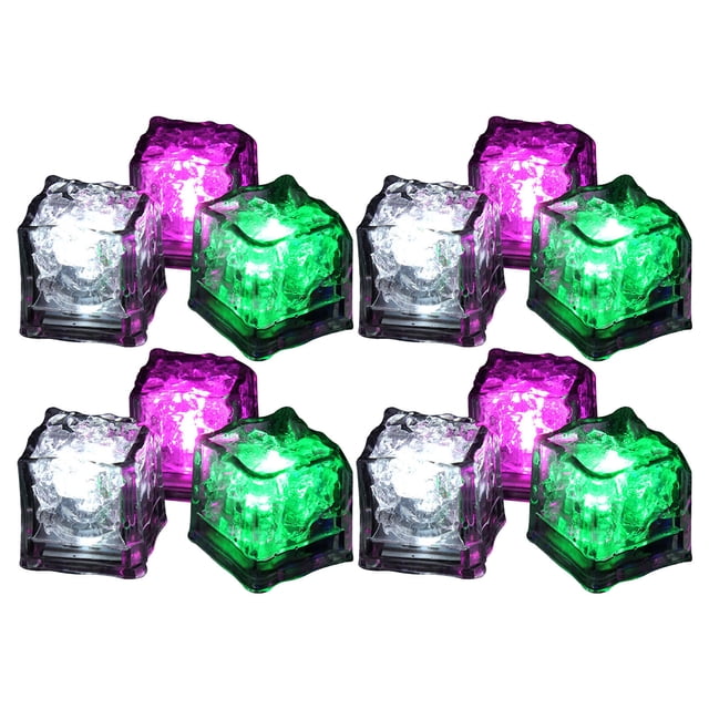 luz de noche led cubos de hielo brillantes cubos de hielo intermitentes 12pcs Cubos de hielo LED Inducción líquida Estilo romántico Plásticos impermeables Componentes
