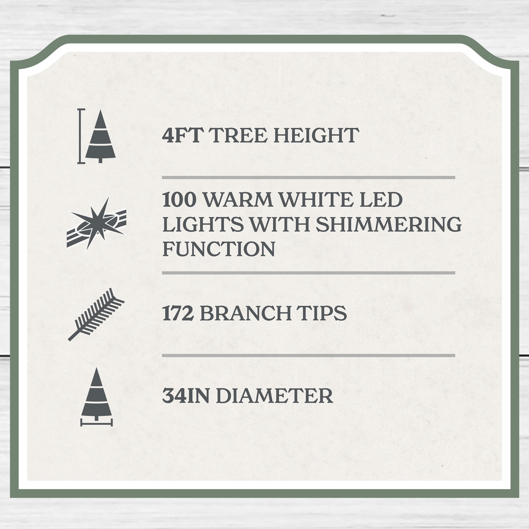 My Texas House 4' Pre-Lit Cypress Green Artificial Christmas Tree with 100 Warm White Twinkle LED Lights in Woven Basket