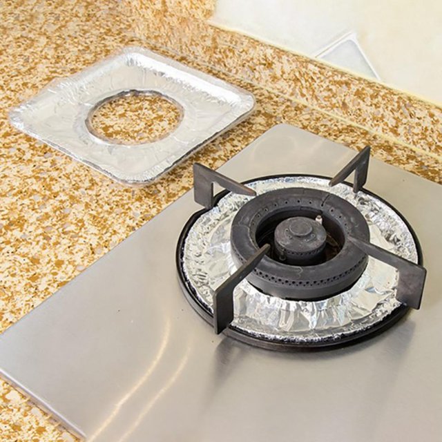 Aluminum Foil Stove Burner Covers Disposable Round Oven Liner for