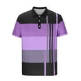 thumbnail image 3 of Felirenzacia Men’s Everyday Active Polo Shirt, Soft Knit Breathable Short Sleeve Golf Top, Purple,S, 3 of 6