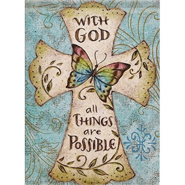 dyrenson home decorative outdoor religious garden flag cross, christian