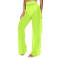 thumbnail image 2 of Traje de baño Cover Up Pants Jumppmile de malla transparente con volantes, color verde XL, 2 of 6