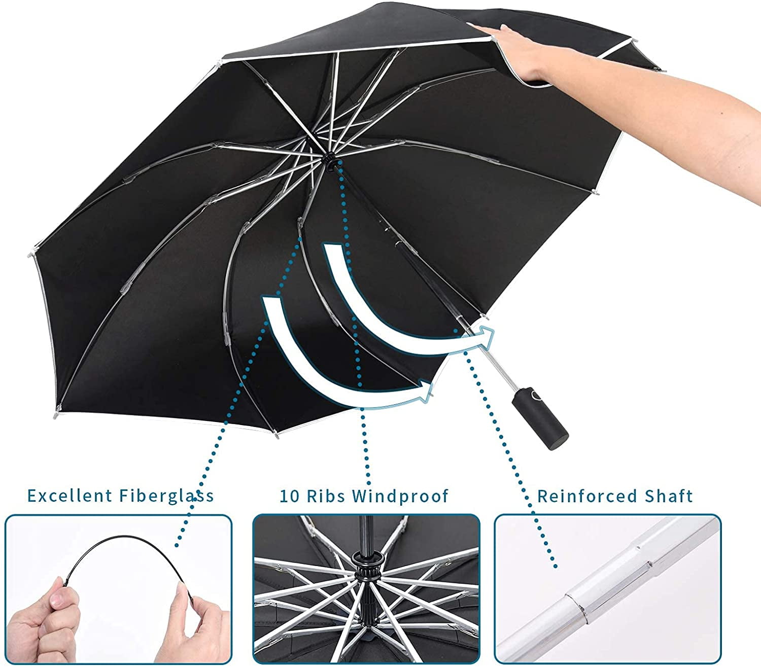 Heavy duty cheap folding umbrella