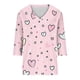 thumbnail image 4 of Tops de Manga Larga de las Mujeres Casual V-Cuello Impreso Tres Cuartos de la Blusa Suelta Ajuste, Tops de Manga Larga de las Mujeres Suave Transpirable, 4 of 5
