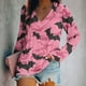 thumbnail image 1 of Ailaofu Ladies Long Sleeve Halloween and Christmas Decorative Basic V-Neck Casual Shirt Fashion Tops, 1 of 5