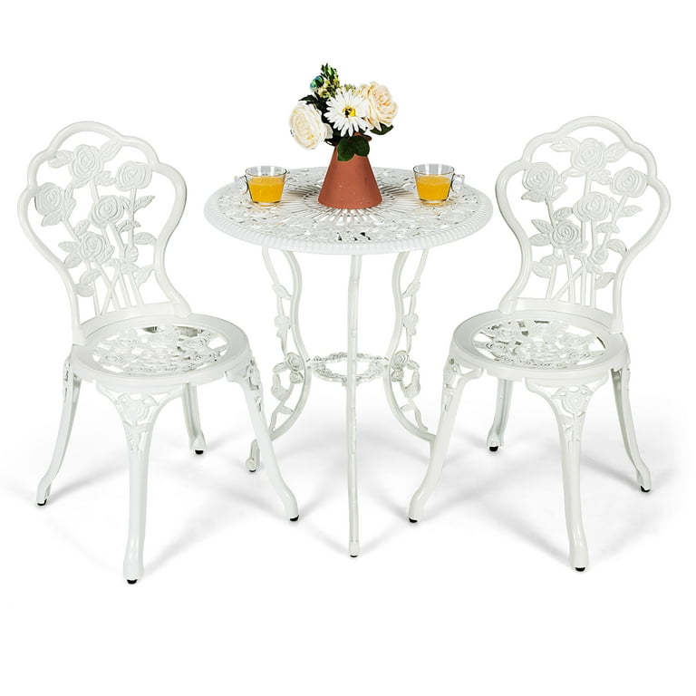 White wrought iron online chairs