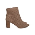 thumbnail image 2 of New Women Breckelles Amber-32 Nubuck Peep Toe Perforated Chunky Heel Bootie, 2 of 6