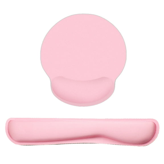 Mouse Pad With Wrist Rest, Memory Foam Keyboard Pad, Easy Typing, Pain Relief-pink