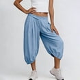 thumbnail image 5 of cfhntfmh Womens Wide Leg Capris Yoga Pants Croppedped Workout Baggy Pants Oversized Athletic Gym Pant with Pockets Vacation Outfits, 5 of 7