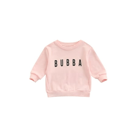 

Canrulo Toddler Baby Boy Girl Letter Print Sweatshirt Long Sleeve Pullover Sweater Tops Brother Sister Matching Clothes Light Pink Bubba 4-5 Years