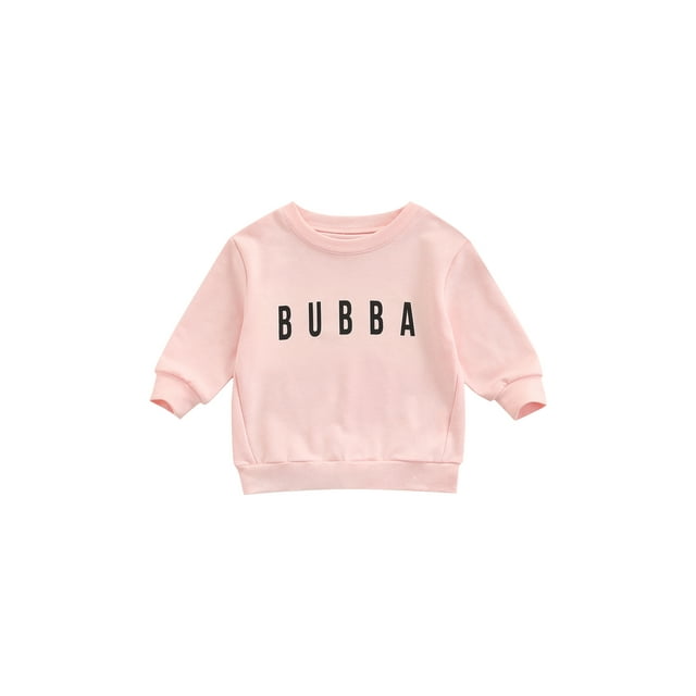 Diconna Bébé Filles Garçons Automne Hiver Sweat-Shirt Col Rond à Manches Longues Lettre Pull Top Surdimensionné Enfants Chemise Décontractée