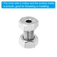 thumbnail image 5 of Uxcell M8x16mm Hollow External Hexagon Screw Cylindrical Lamp Threading Screws Through Hole Bolt with Nut 3 Set, 5 of 6