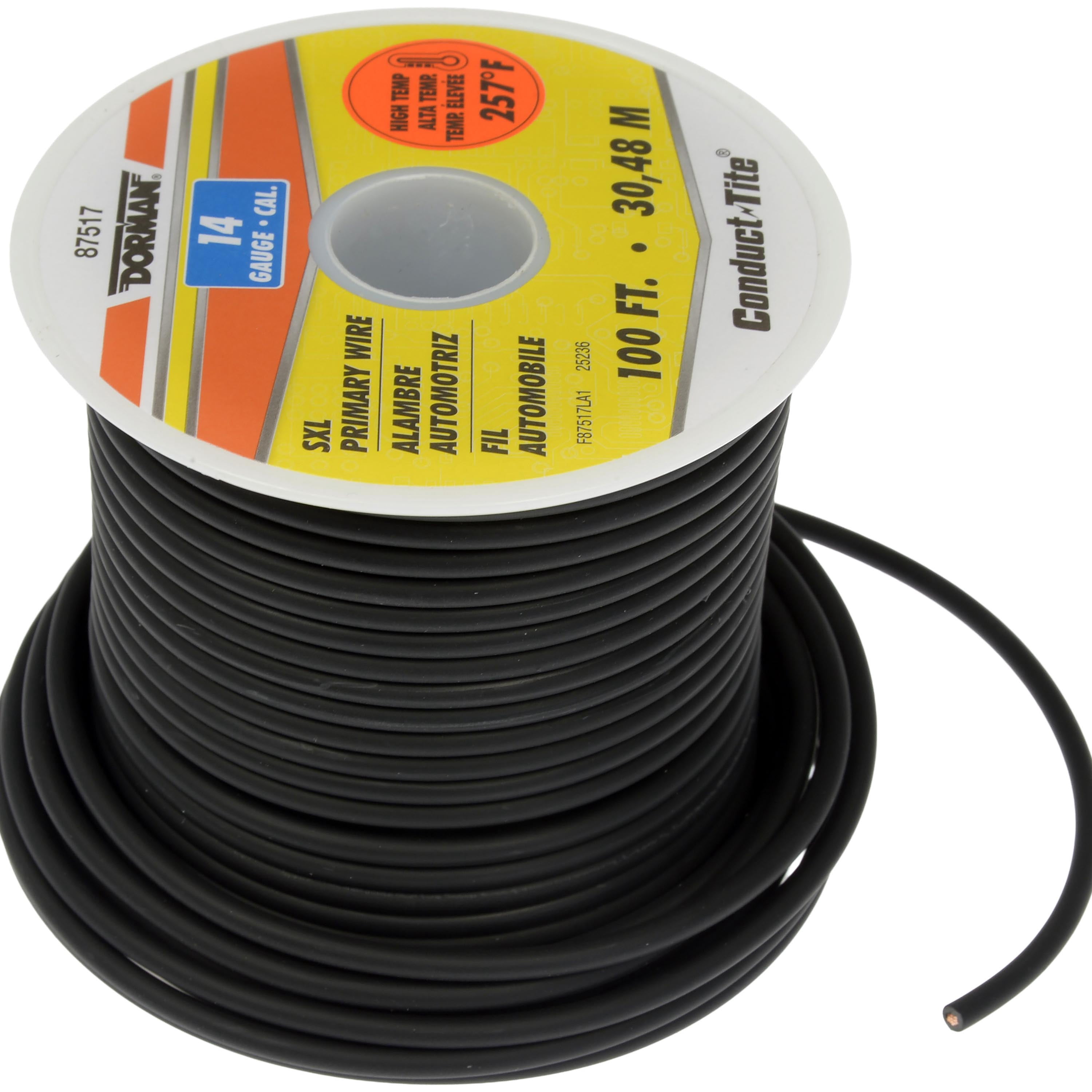 Dorman 87517 SXL Primary Wire 14 Gauge Black - 100 Feet (Pack of 100)
