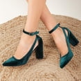 thumbnail image 4 of Colette - Tacones de terciopelo verde esmeralda esmeralda 8.5, 4 of 6