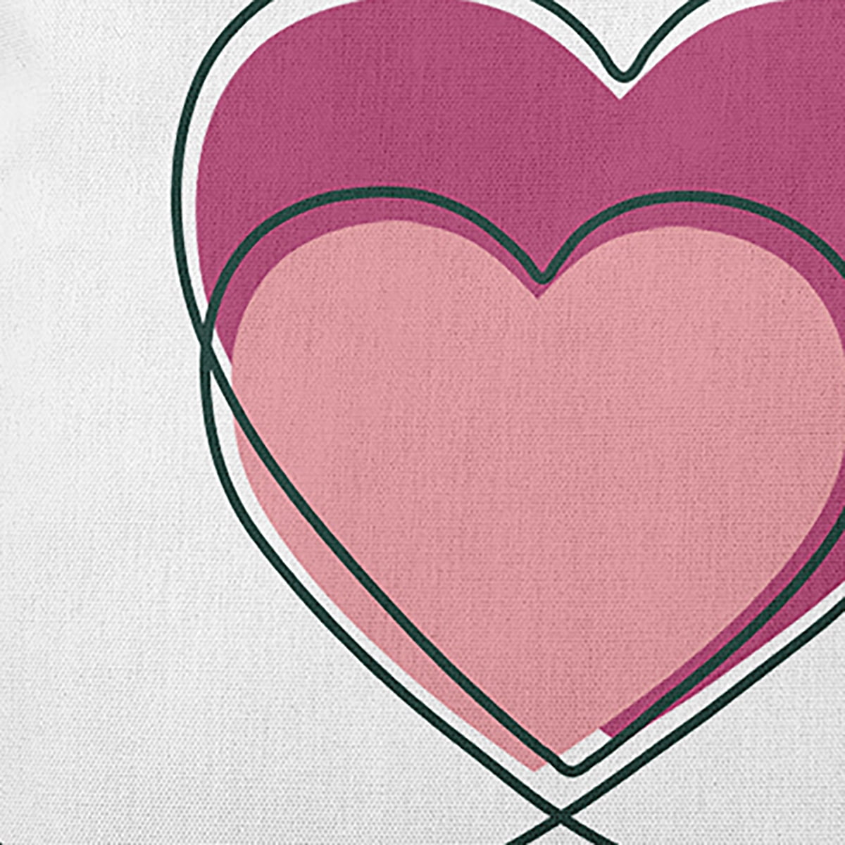 16" x 16" Simply Daisy Hearts With Outlines Polyester Indoor/Outdoor Pillow, Pink Icing Qty 1