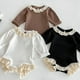 thumbnail image 2 of Ropa de primavera 2025 para niñas de 0 a 2 años, mono infantil de encaje con cuello redondo, mono de una pieza de manga larga para niñas pequeñas, 2 of 6