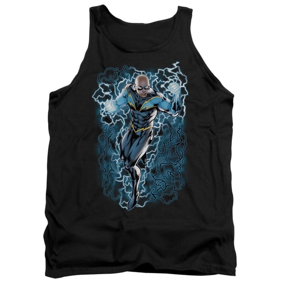 JLA Justice League Black Lightning Bolts Adult Tank Top Black