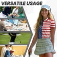 thumbnail image 5 of Aplkyhs Patriotic Star Women's Golf Shirt and Sun Visor Hat Set Short Sleeve Collared Quick-Dry Breathable Moisture-Wicking Shirt Adjustable UV-Protective Visor for Daily Wear Golf Tennis, 5 of 7