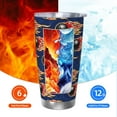 thumbnail image 6 of Balery Bowling Ball And Flame Pattern 20oz Insulated Car Cup with Dual Drink Lids, Stainless Steel Travel Mug with Straw & Direct Drink Mouth, Eco-Friendly and Leak-Proof-Straw Three-piece Set, 6 of 8