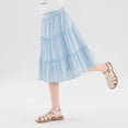 thumbnail image 3 of BFHHYA Girls Ruffle Midi Skirt Elastic Waist Tiered A-Line Skirts Summer Flowy Swing Skirts for Teens Girls Size 7-16 Years, 3 of 5