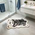thumbnail image 5 of Dogs Shape Bath Plush Mat Rug, Polyester Non-Slip Quick Dry Absorbent Thin Bathroom Rugs Fit Under Door Bathroom Floor Mats-Shower Rug for in Front of Bathtub, Sink, Shower Room, 5 of 6