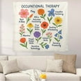 thumbnail image 2 of ViciArt Occupational Therapy Tapestry – 51"x60" White Polyester OT Office Wall Banner with Colorful Flower Educational Design, 2 of 4