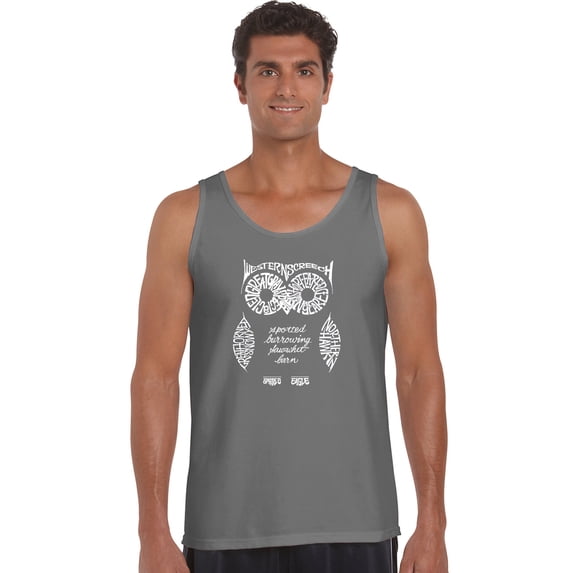 LA Pop Art Men's Word Art Tank Top - Owl