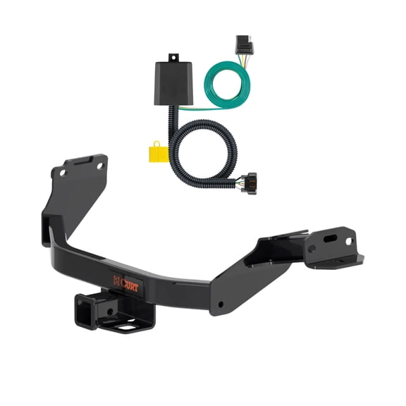 CURT Class 3 Trailer Hitch with 4-Way Flat Custom Wiring Harness for 2021-2023 Hyundai Santa Fe | 2" Receiver