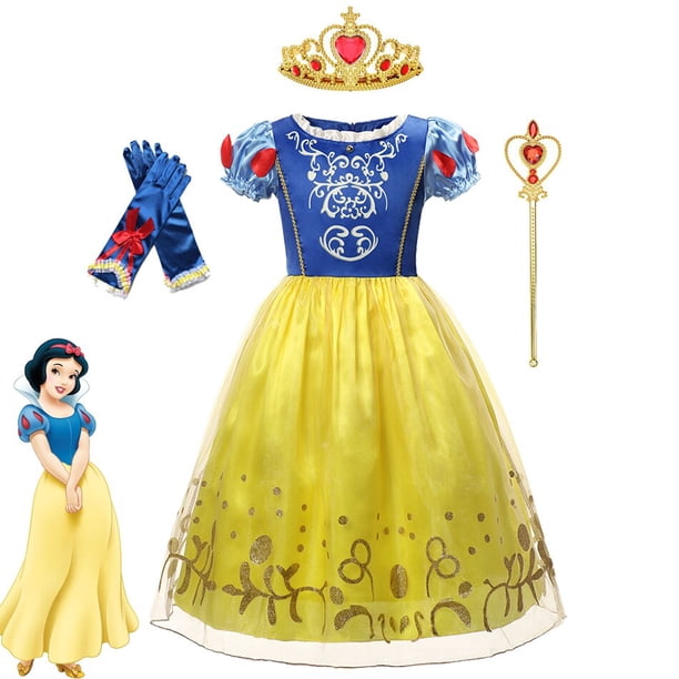 Princesa Blancanieves Cosplay vestidos para niñas fiesta niños disfraz Halloween cumpleaños graduación Vestido niños ropa Set4T Gao Jinjia LED