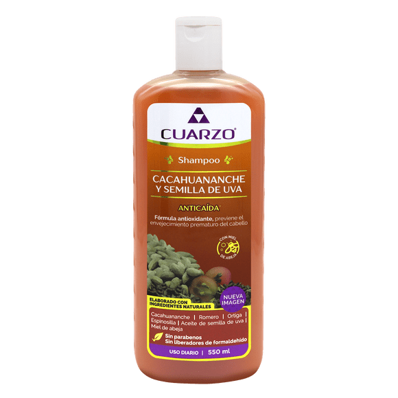Shampoo de Cacahuananche y Aceite de Semilla de Uva 550 ML Cuarzo SHAMPOO NATURISTA