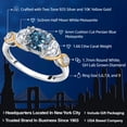 thumbnail image 2 of Gem Stone King 925 Silver and 10K Yellow Gold Ring Cushion Persian Blue Moissanite Half Moon White Moissanite and Lab Grown Diamond Engagement Ring (1.66 Cttw, Size 9), 2 of 5