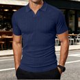 thumbnail image 2 of Men's Muscle V Neck Polo Shirts Slim Fit Short Sleeve Ribbed Shirt Casual Stylish Golf Workout Shirts, 2 of 6