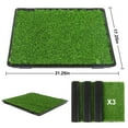 thumbnail image 3 of Dog Grass Pad with Tray, Reusable Training Pad with 3-Pack Replaceable Artificial Grass - Quick Absorbent Indoor Portable Dog Patio Potty, Washable Pee Pad for Puppy Training, 21"x17",Black, 3 of 9