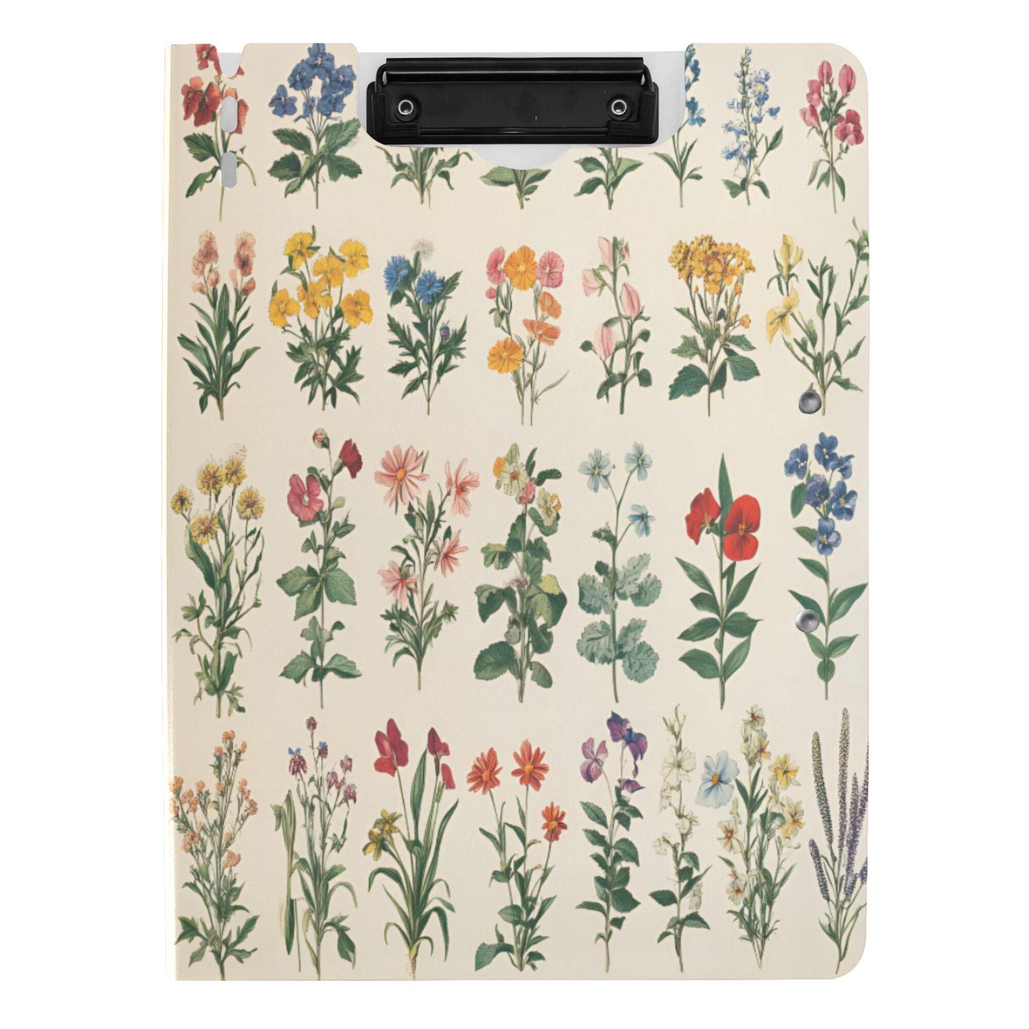 FORMRS A4 Clipboard Folder with Pen Holder Horizontal Foldable School Office Binder, Red Floral