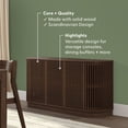 thumbnail image 3 of Plank+Beam Contour Solid Wood Sideboard with 3 Doors, 59" TV Stand for Living Room, Walnut, 3 of 14