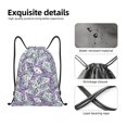 thumbnail image 4 of Xecao Lavender Flowers Pattern Sports Drawstring Backpack - String Swim Gym Bag with Wet Proof Pocket for Women&Men-Small, 4 of 6