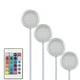 thumbnail image 3 of 4PCS Slim forma redonda RGB LED bajo el kit de luz del gabinete SMD5050 Color cambiante lám Abanopi Luz del gabinete, 3 of 7