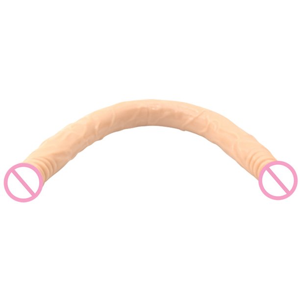 Clearance Sale! 58cm Doble Cabeza Grande y Realista Reproducción Flexible Adulto Divertido Juguete