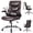 Brown 1, variant on EBQOSK PU Leather Office Chair with Adjustable Flip-up Armrest,Lumbar Support, Strong Metal Base Brown