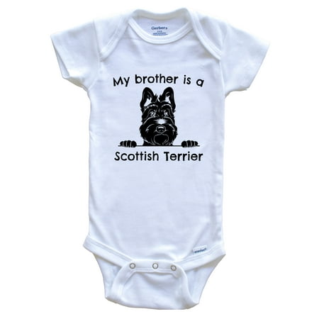 

My Brother Is A Scottish Terrier Cute Dog Breed One Piece Baby Bodysuit