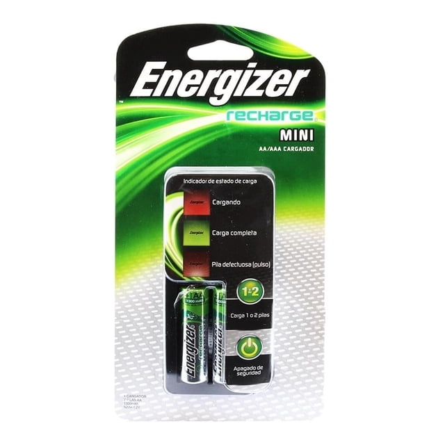 Cargador Energizer Recharge Mini para 2 Baterías AA
