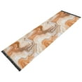 thumbnail image 2 of Warm Brown and White Marble Runner Area Rug 2x6 Soft Non-Slip Washable Bedside Carpet for Hallway Bedroom Living Room Home Decor, 2 of 8