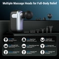 thumbnail image 5 of Mini Massage Gun Deep Tissue, Portable Handheld Massager with 9 Massage Heads, 5-Speed Brushless Muscle Massager, Quiet Massage Gun for Neck & Back, Home & Office Use, Gift for Men & Women, 5 of 9
