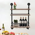thumbnail image 4 of Wall Mounted Wine Rack, Wooden Wall Hanging Beer Rack Modern Wine Cabinet Shelf Wall Mounted Bottle Glass Holder Shelves Wine Rack Multiple Bottle Storage Racks for Home Bar, 4 of 14