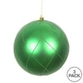 thumbnail image 3 of Vickerman 6" Green Matte and Glitter Swirl Ball Ornament, 3 per Box, 3 of 4
