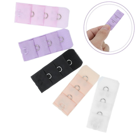 HAKIDZEL 10Pcs Buckle Extender Beige 1 Hook 3 Rows for Underwear Accessory